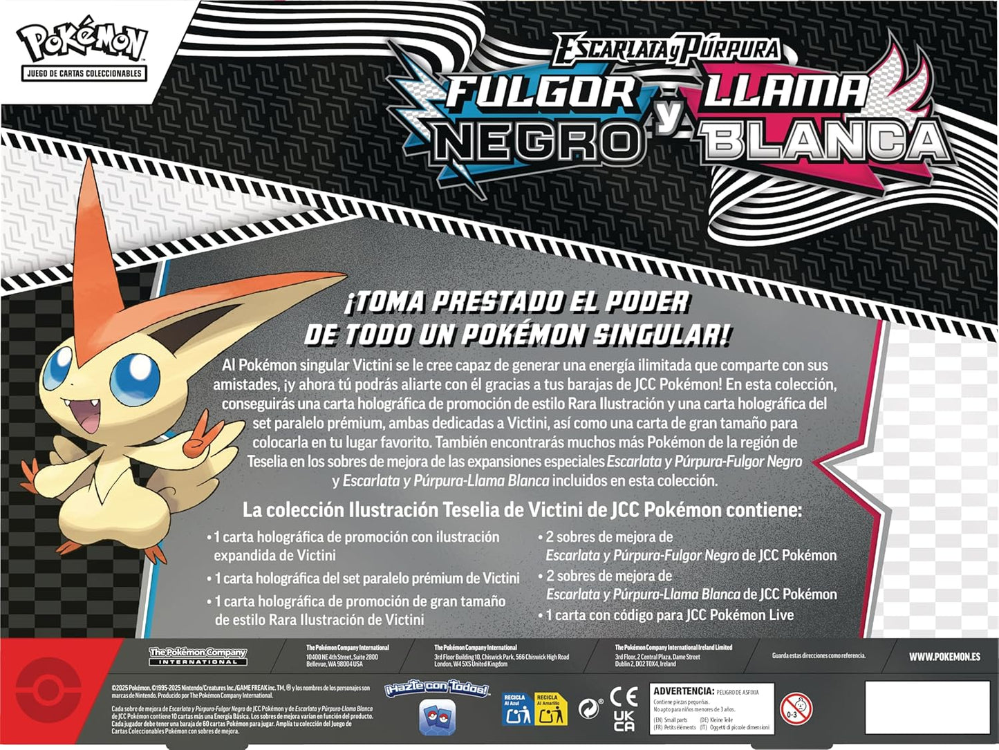 Colección Ilustración Victini Fulgor Negro y Llama Blanca Pokemon TCG Castellano