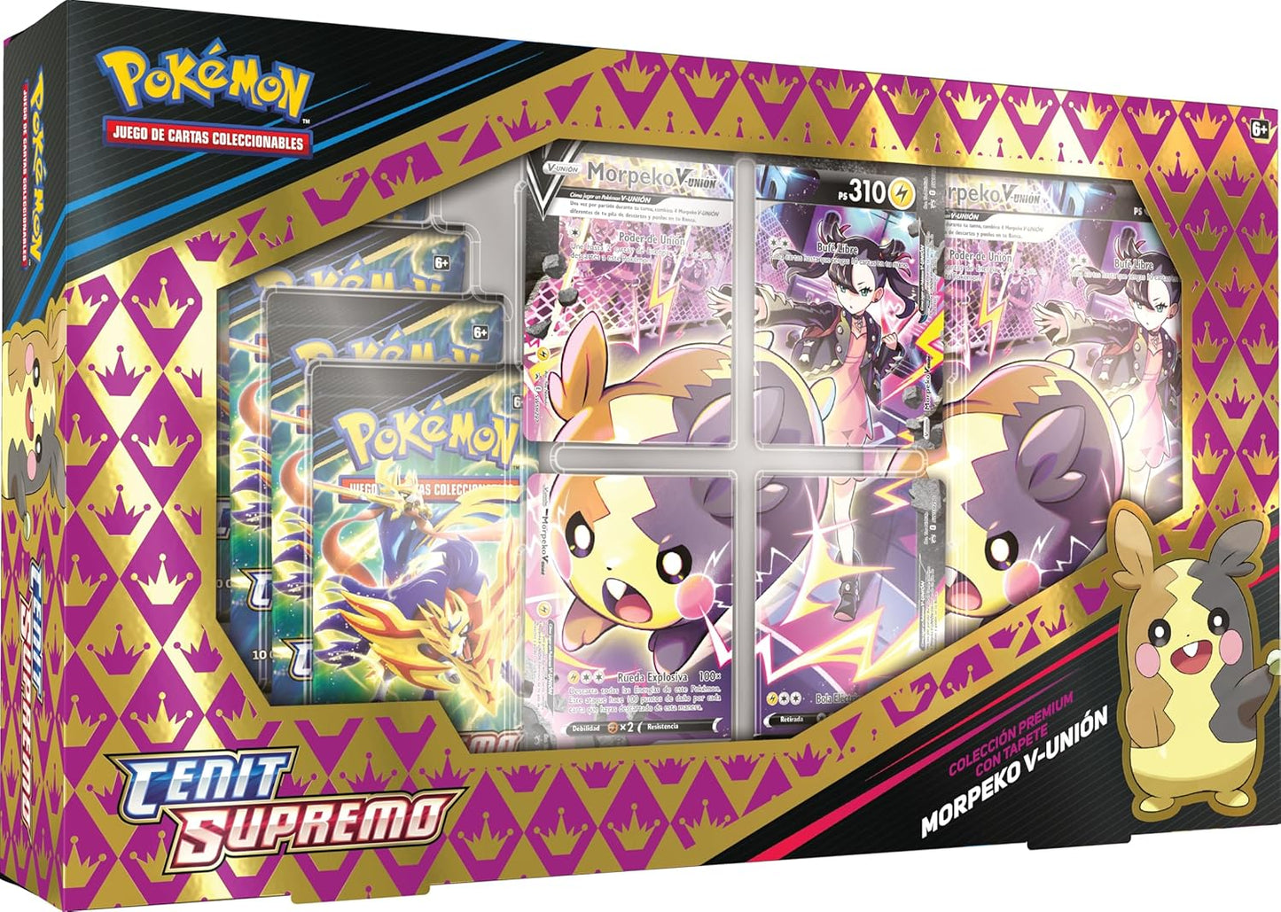Coleccion Premium con Tapete Morpeko V-Union Pokemon TCG Castellano