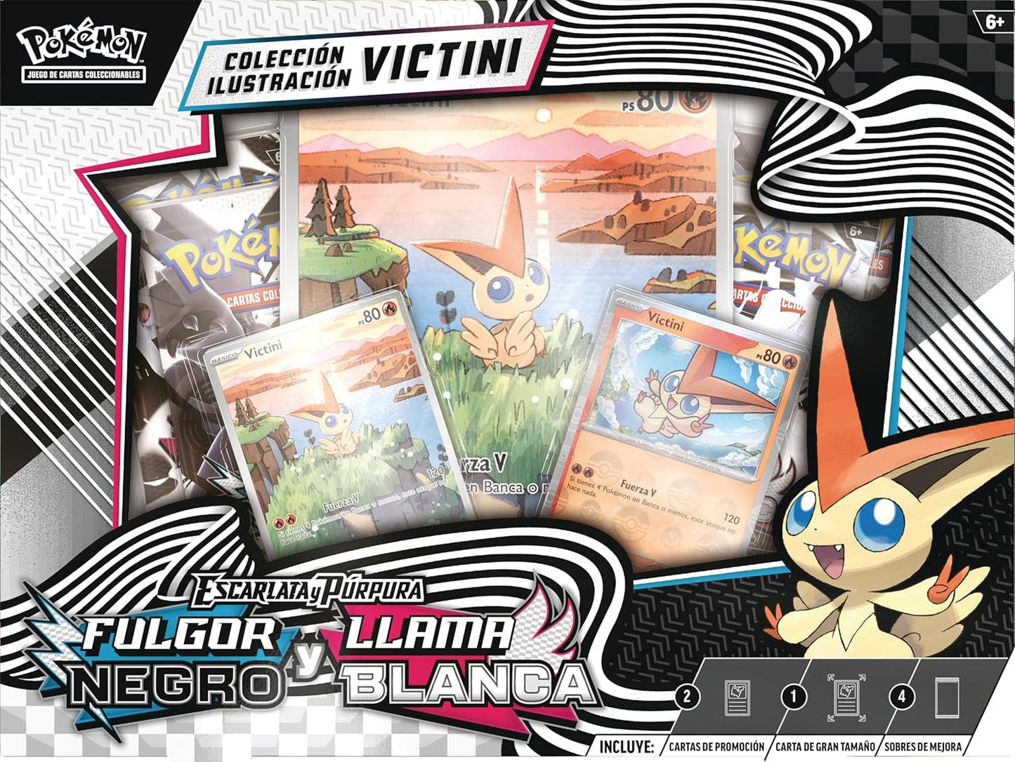 Colección Ilustración Victini Fulgor Negro y Llama Blanca Pokemon TCG Castellano