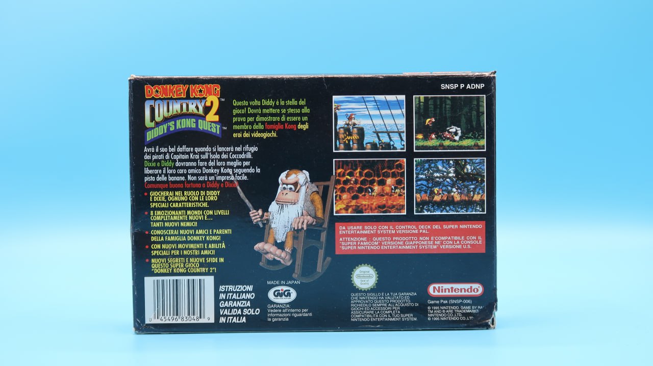 Sin Manual Donkey Kong Country 2 SUPER NINTENDO (Importación italiana)