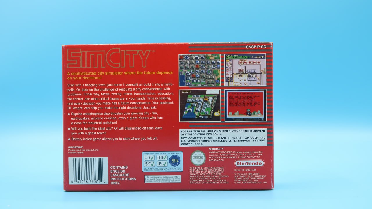 Sim City Nintendo Classics SUPER NINTENDO