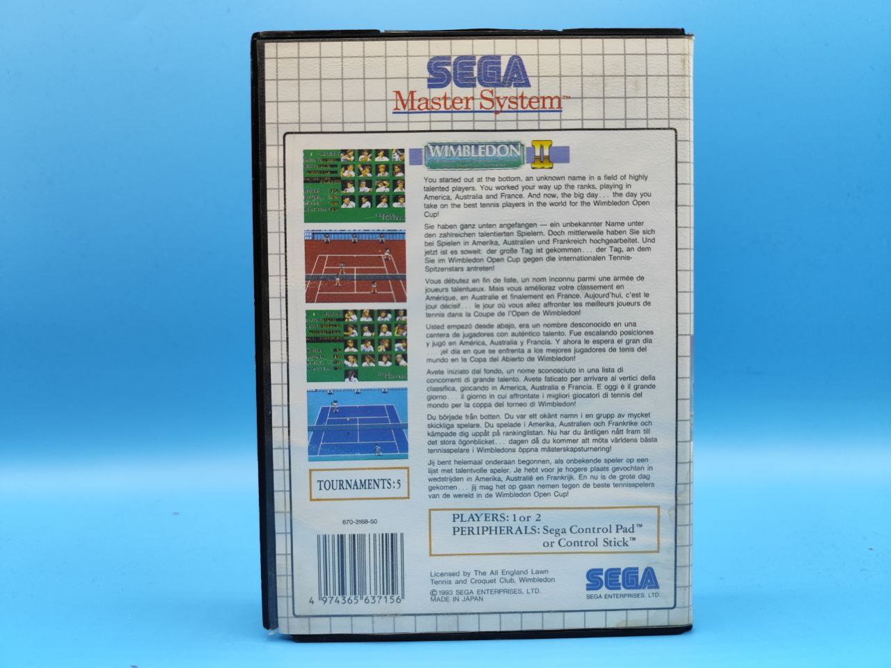 Sin Manual Wimbledon II MASTER SYSTEM