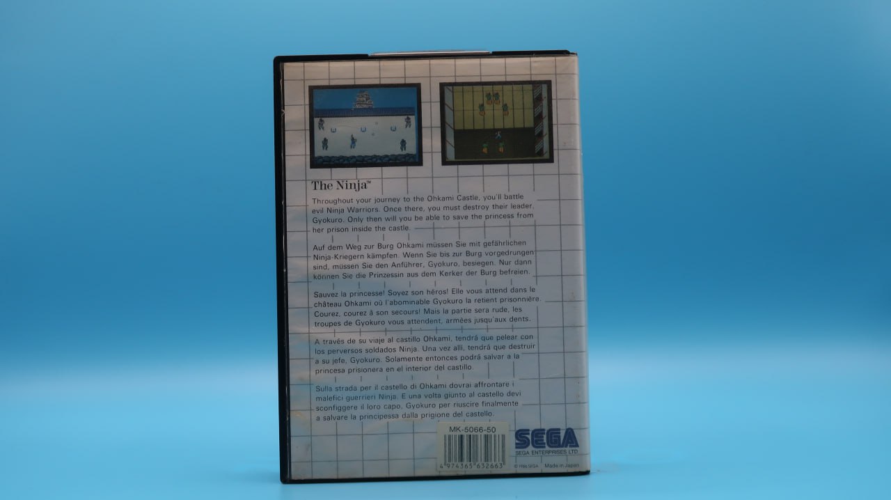 Sin Manual The Ninja MASTER SYSTEM