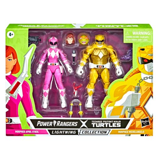 Pack Figuras Morphed Michelangelo & Morphed April Power Rangers TMNT Hasbro