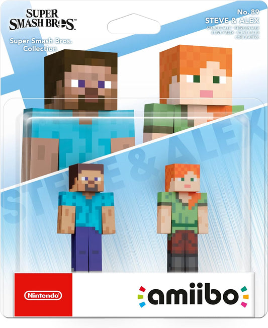 Pack Amiibo Steve and Alex Minecraft Super Smash Collection