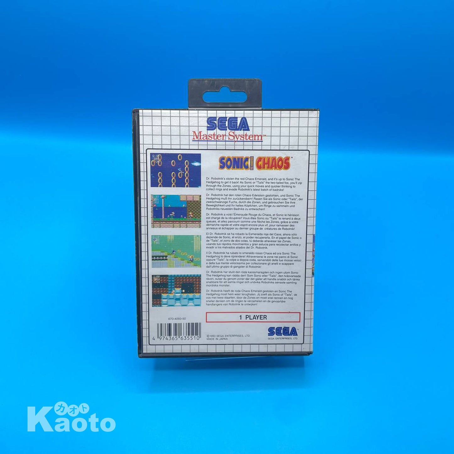 Sin Manual Sonic Chaos MASTER SYSTEM