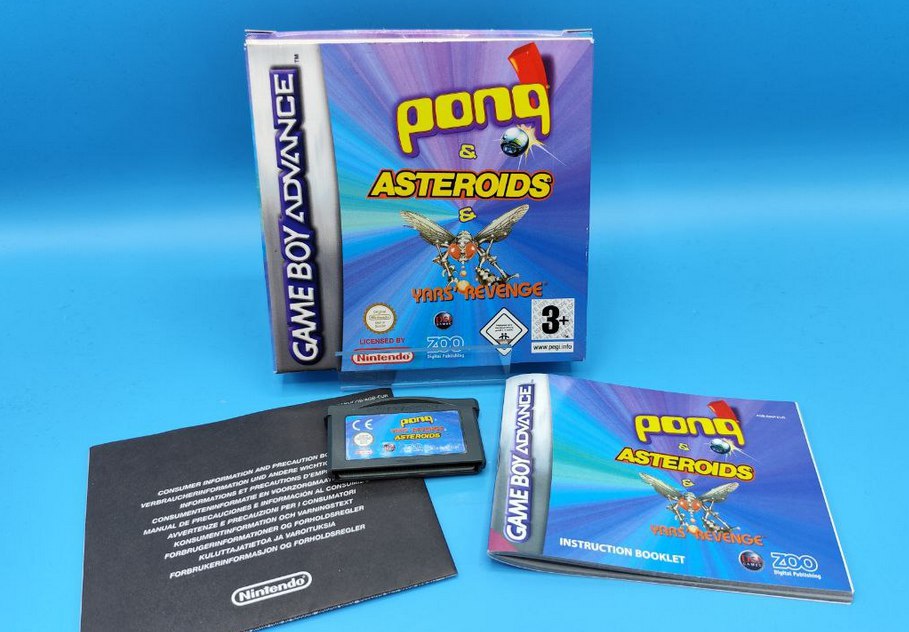 Pong and Asteroids and Yars Revenge GAME BOY ADVANCE