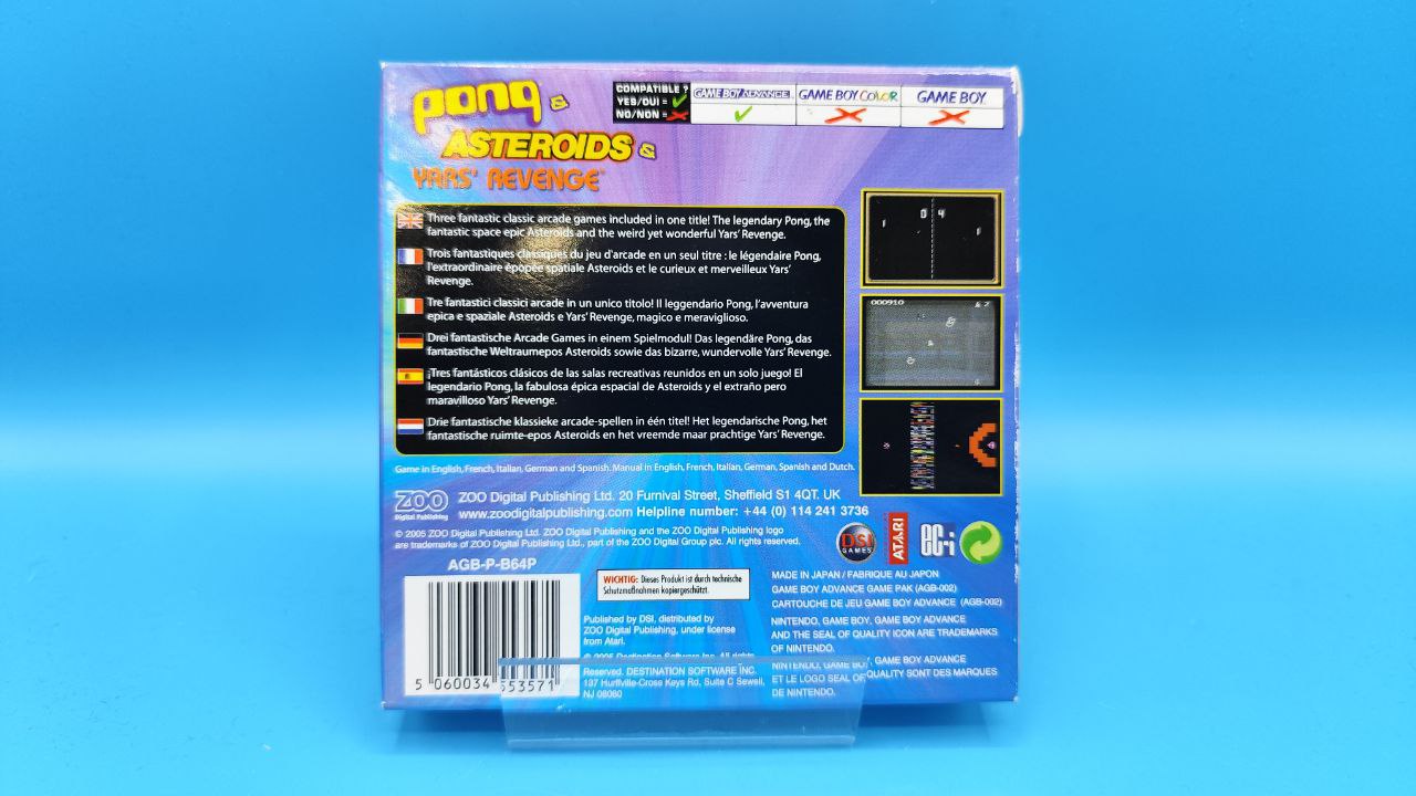 Pong and Asteroids and Yars Revenge GAME BOY ADVANCE